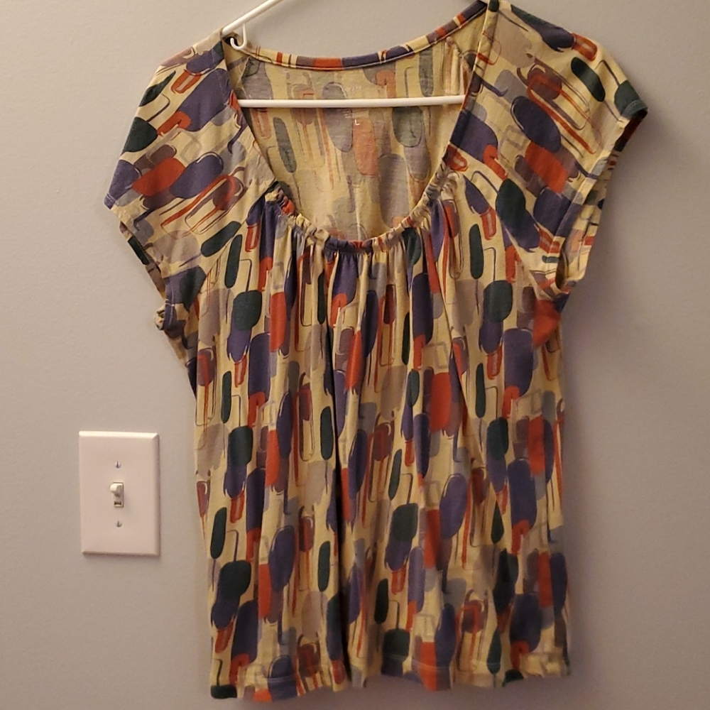Ruched neck Mossimo cap sleeve t